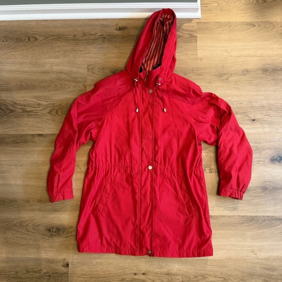 Liz Claiborne Jackets & Blazers - Liz Claiborne Red Hooded Utility Anorak Coat Size M